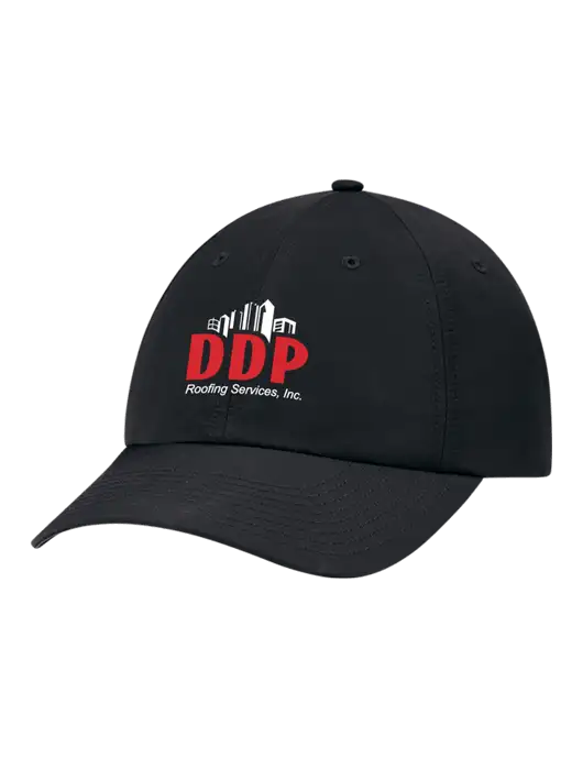 Richardson Relaxed Performance Lite Black Cap w/DDP Roofing Services Logo