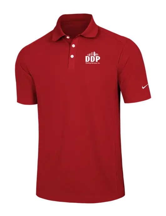 Nike Red Dri-FIT Classic Polo w/DDP Roofing Services Logo